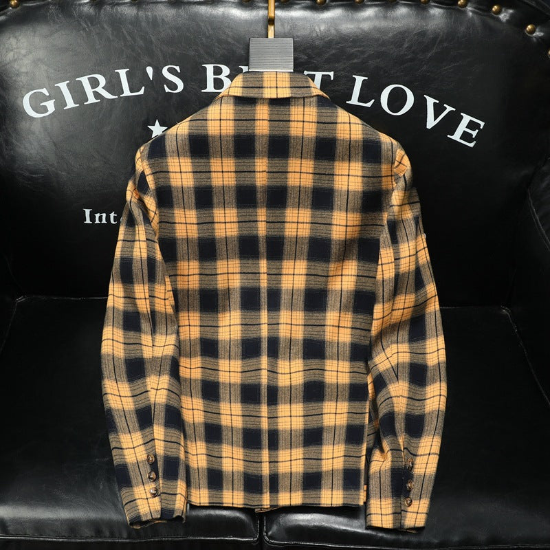 Men's Slim-Fit Plaid Business All-Match Blazer