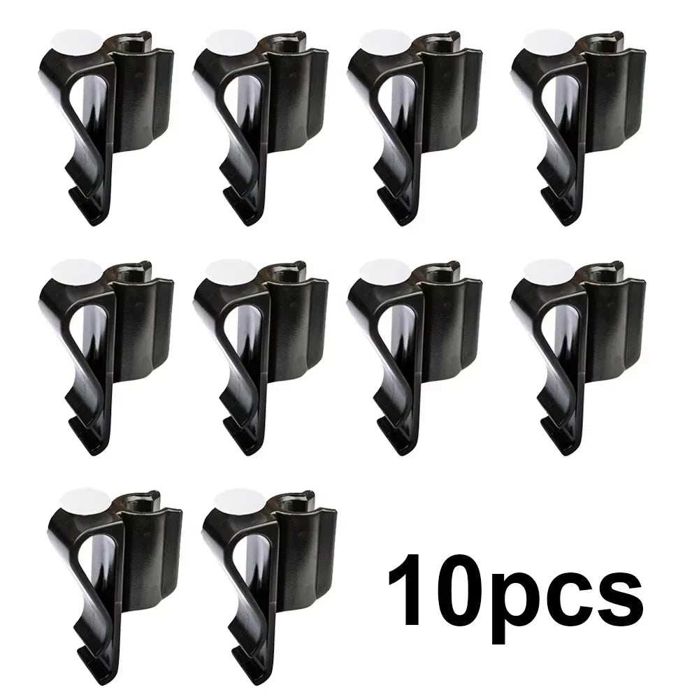 Set of 10 durable black plastic golf club bag clips putter clamp holders for organizing golf bags