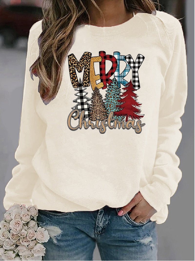 Women's Christmas Printed Crew-Neck Sweater