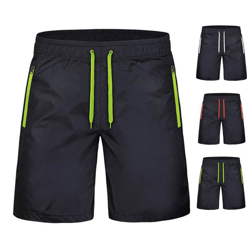 Men's quick-drying breathable gym running shorts with polyester fabric and elastic waistband
