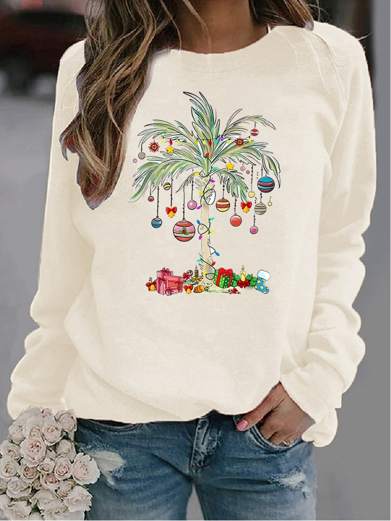 Women's Christmas Printed Crew-Neck Sweater