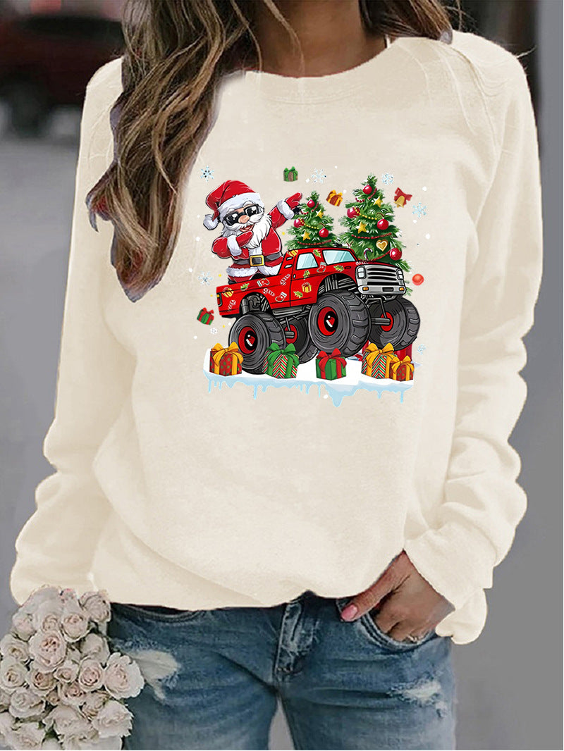 Women's Christmas Printed Crew-Neck Sweater