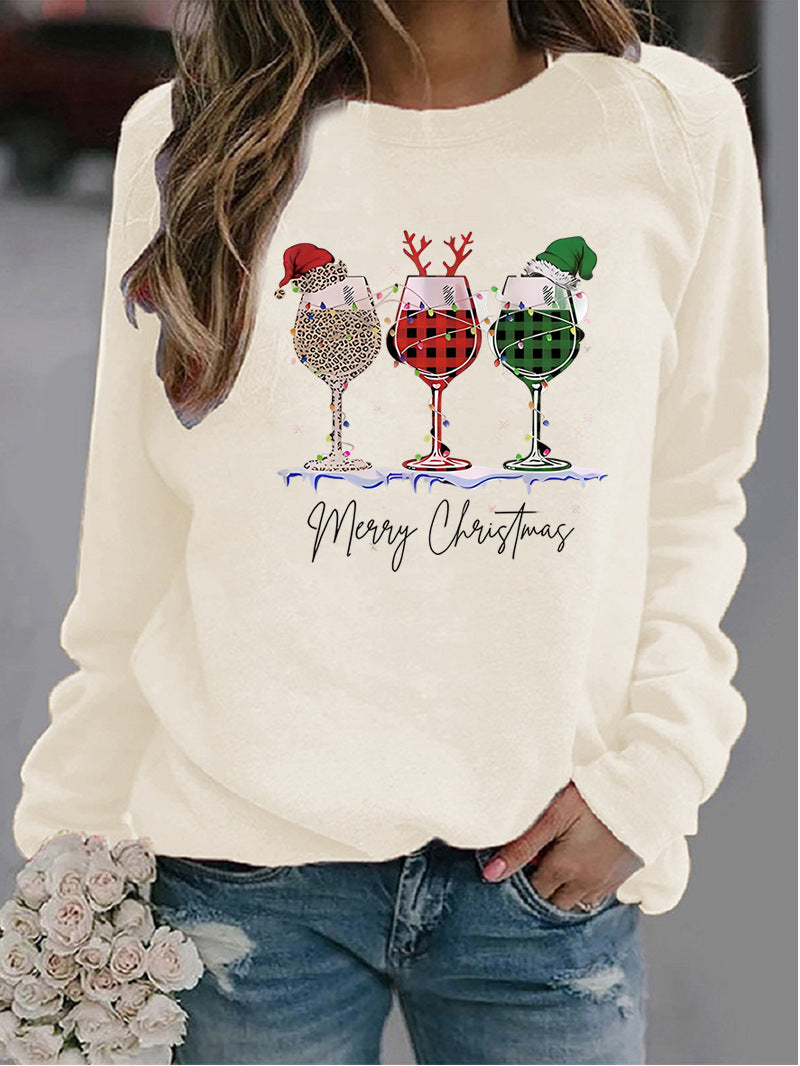 Women's Christmas Printed Crew-Neck Sweater