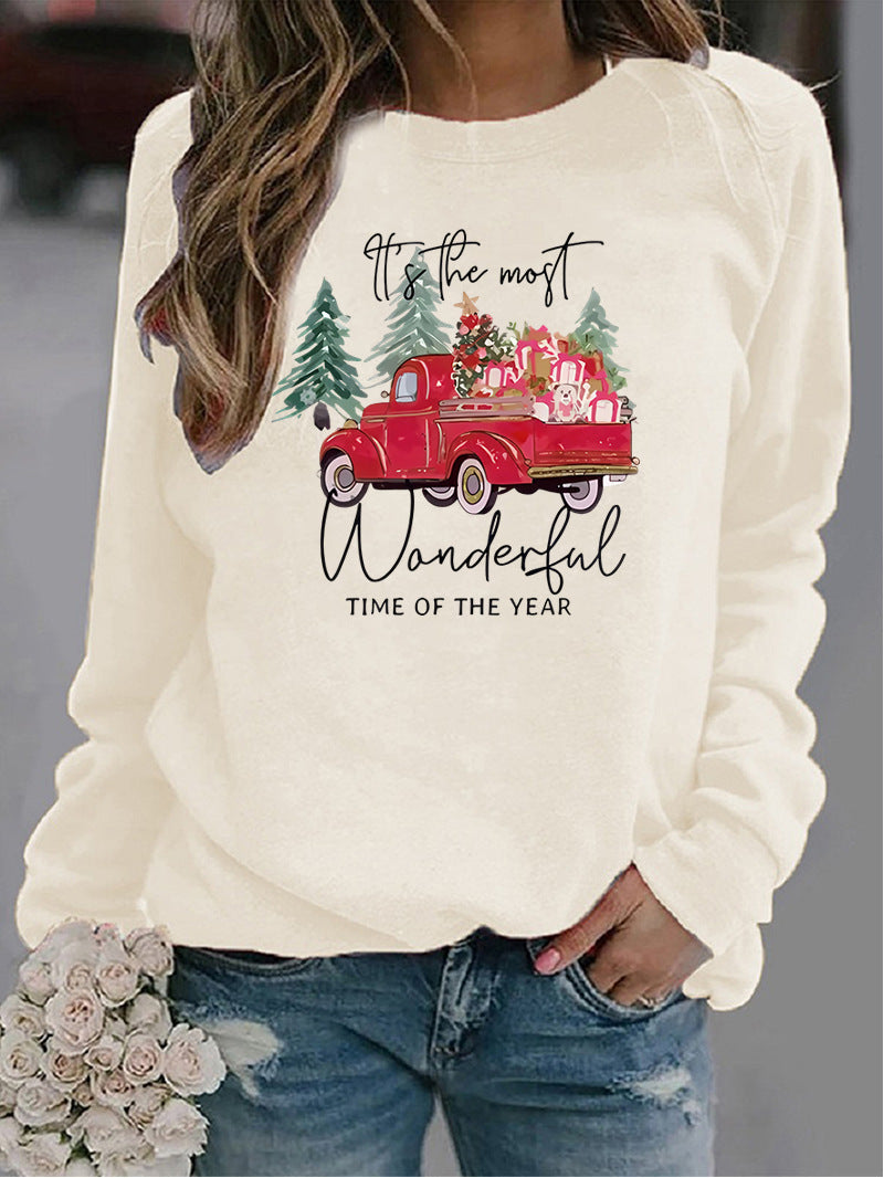 Women's Christmas Printed Crew-Neck Sweater