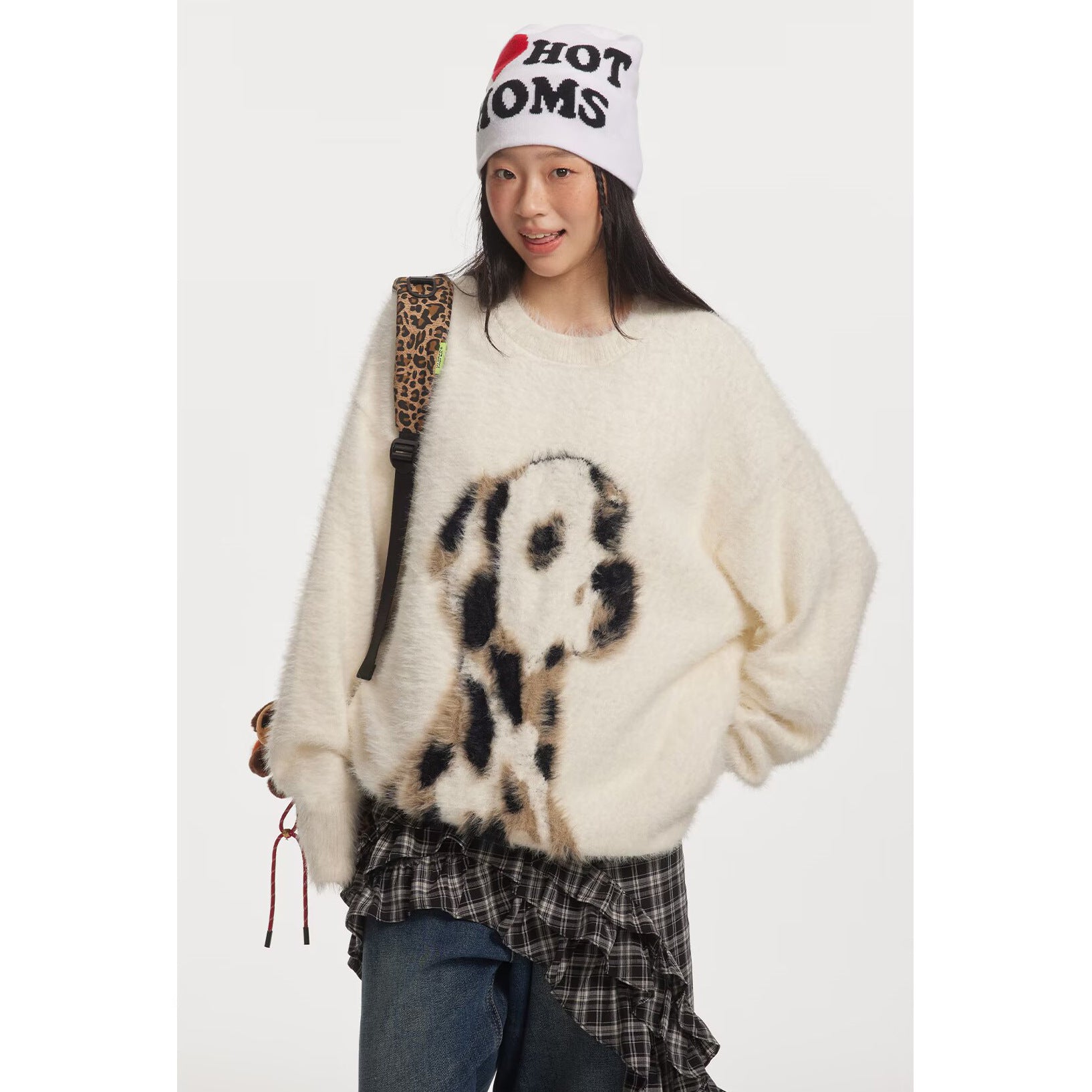 Puppy Jacquard Mink Cashmere Knitted Sweater For Men