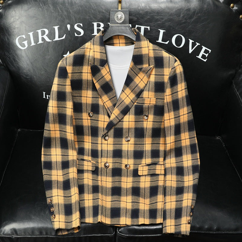 Men's Slim-Fit Plaid Business All-Match Blazer