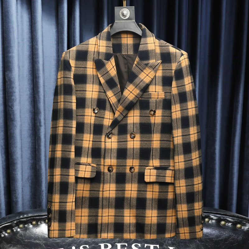 Men's Slim-Fit Plaid Business All-Match Blazer