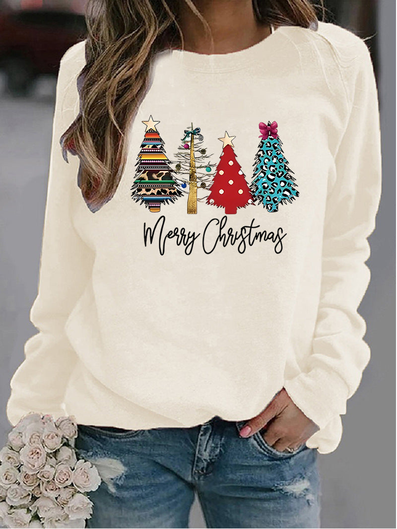 Women's Christmas Printed Crew-Neck Sweater