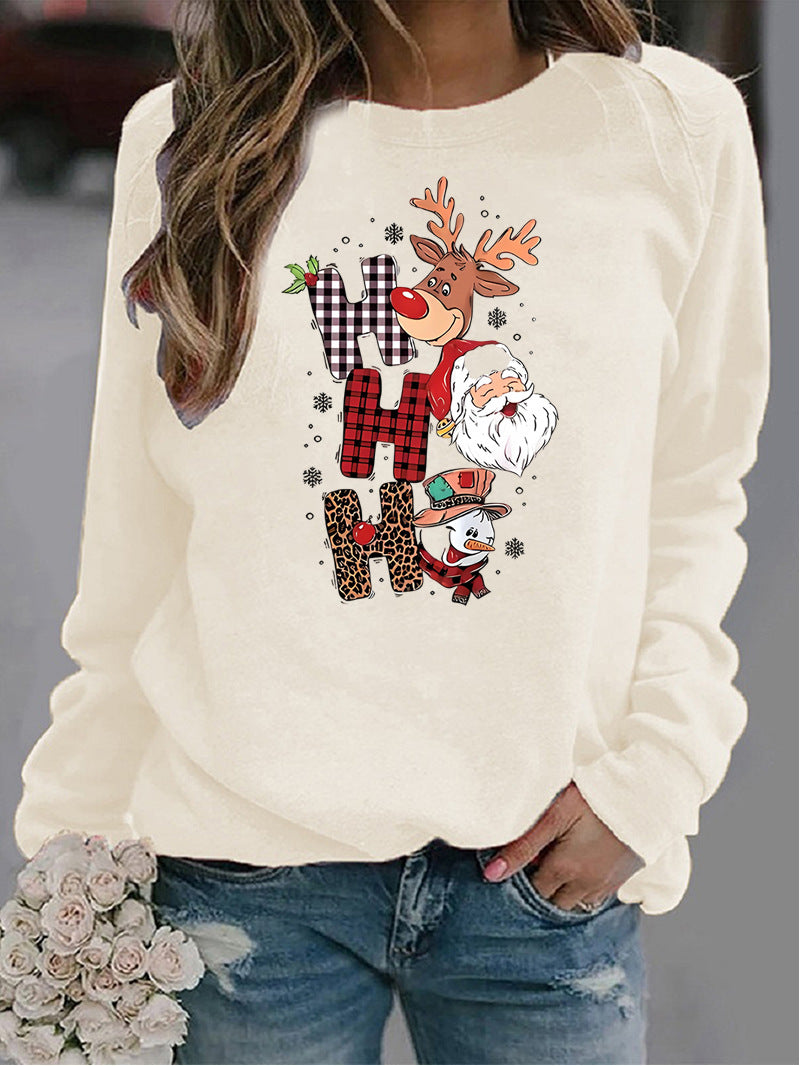 Women's Christmas Printed Crew-Neck Sweater