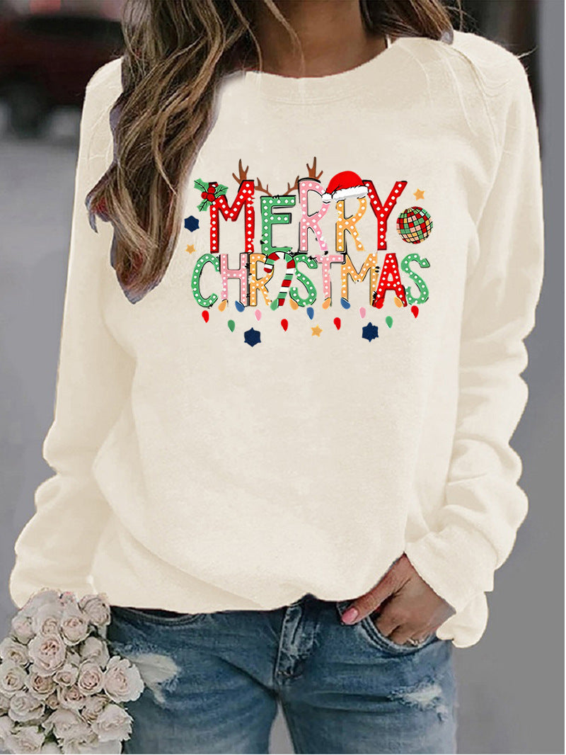Women's Christmas Printed Crew-Neck Sweater