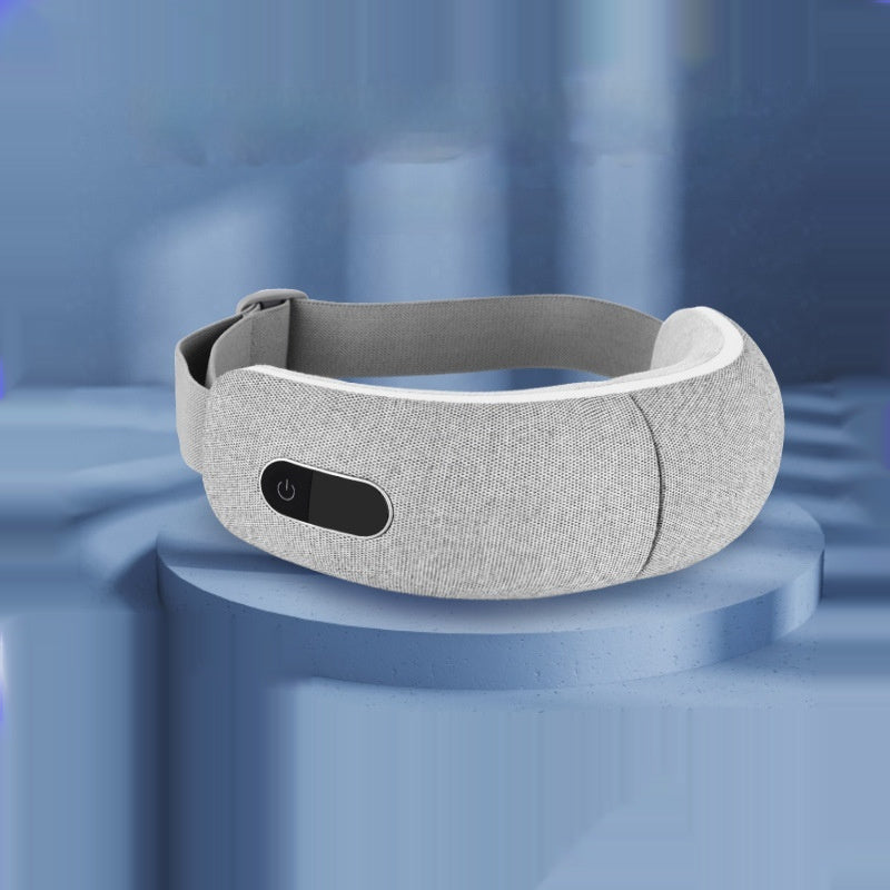 Gray pneumatic vibration heating graphene eye care machine with USB power and adjustable strap