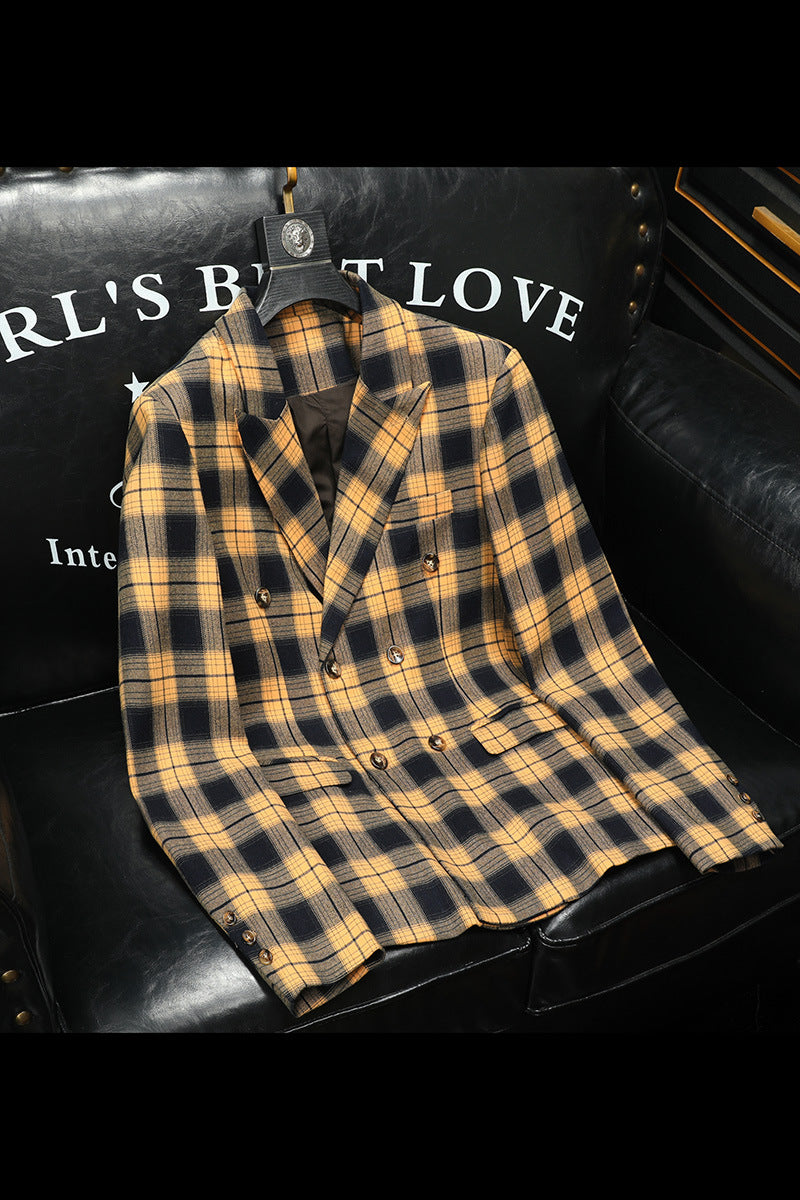 Men's Slim-Fit Plaid Business All-Match Blazer